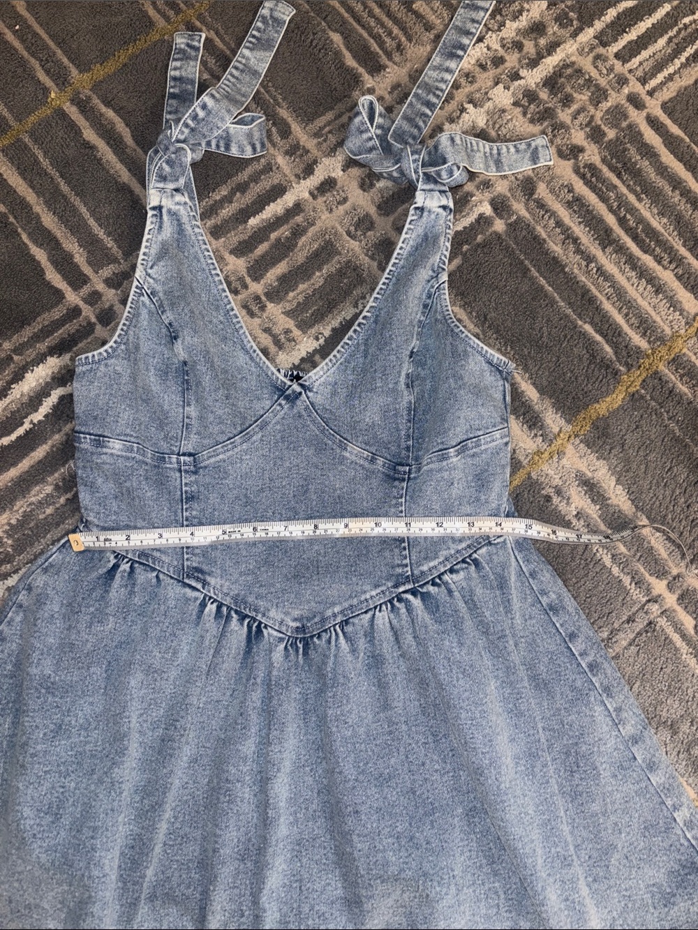 Light Wash Denim A-Line Dress - Picture 9 of 13